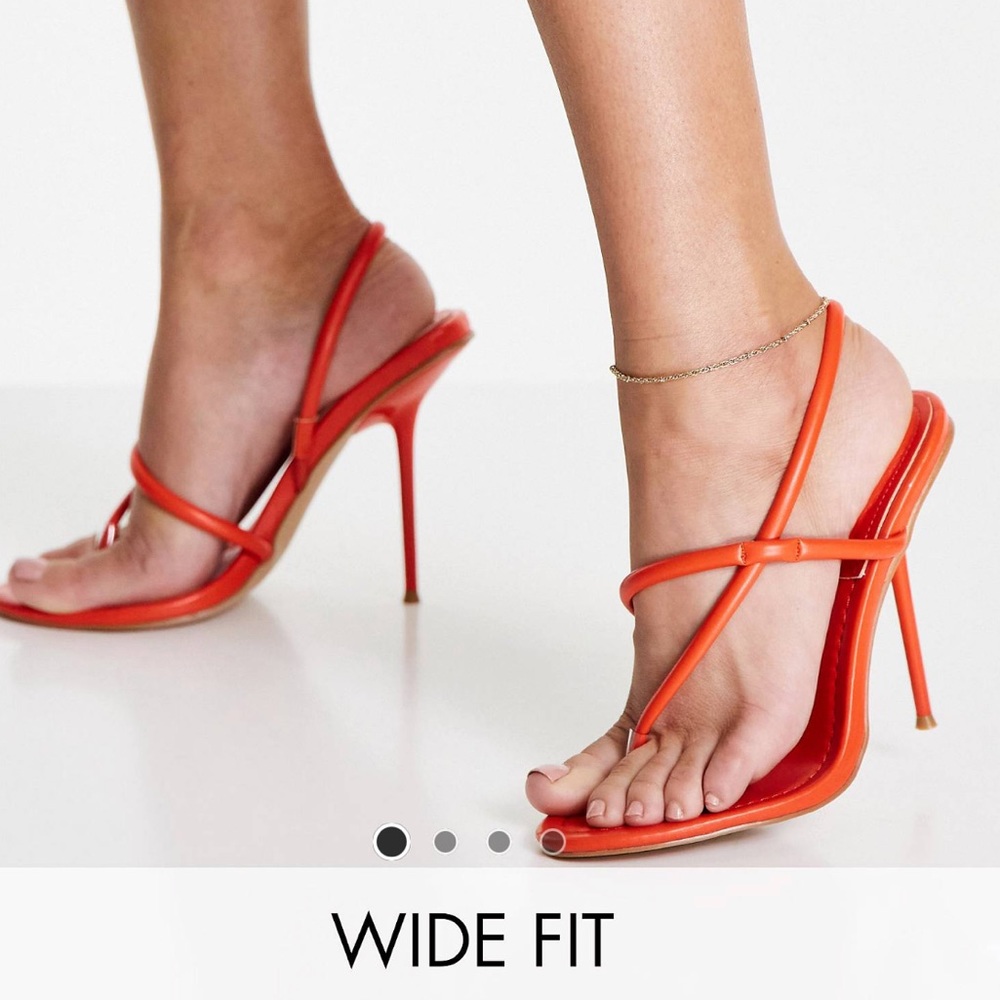 Simmi London Wide Fit Orange Heels | Size: 5